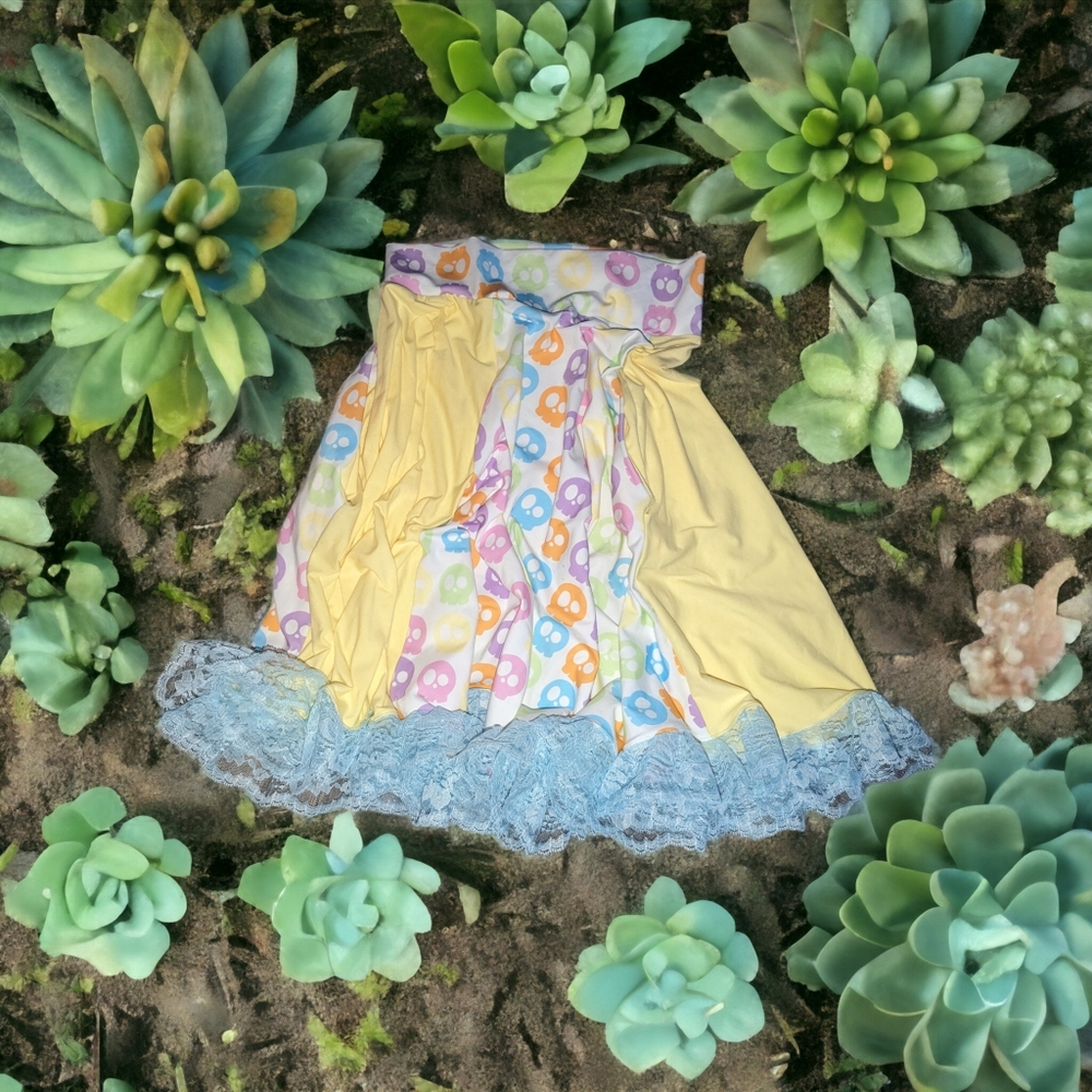 5x skater Lolita style pastel skull skirt